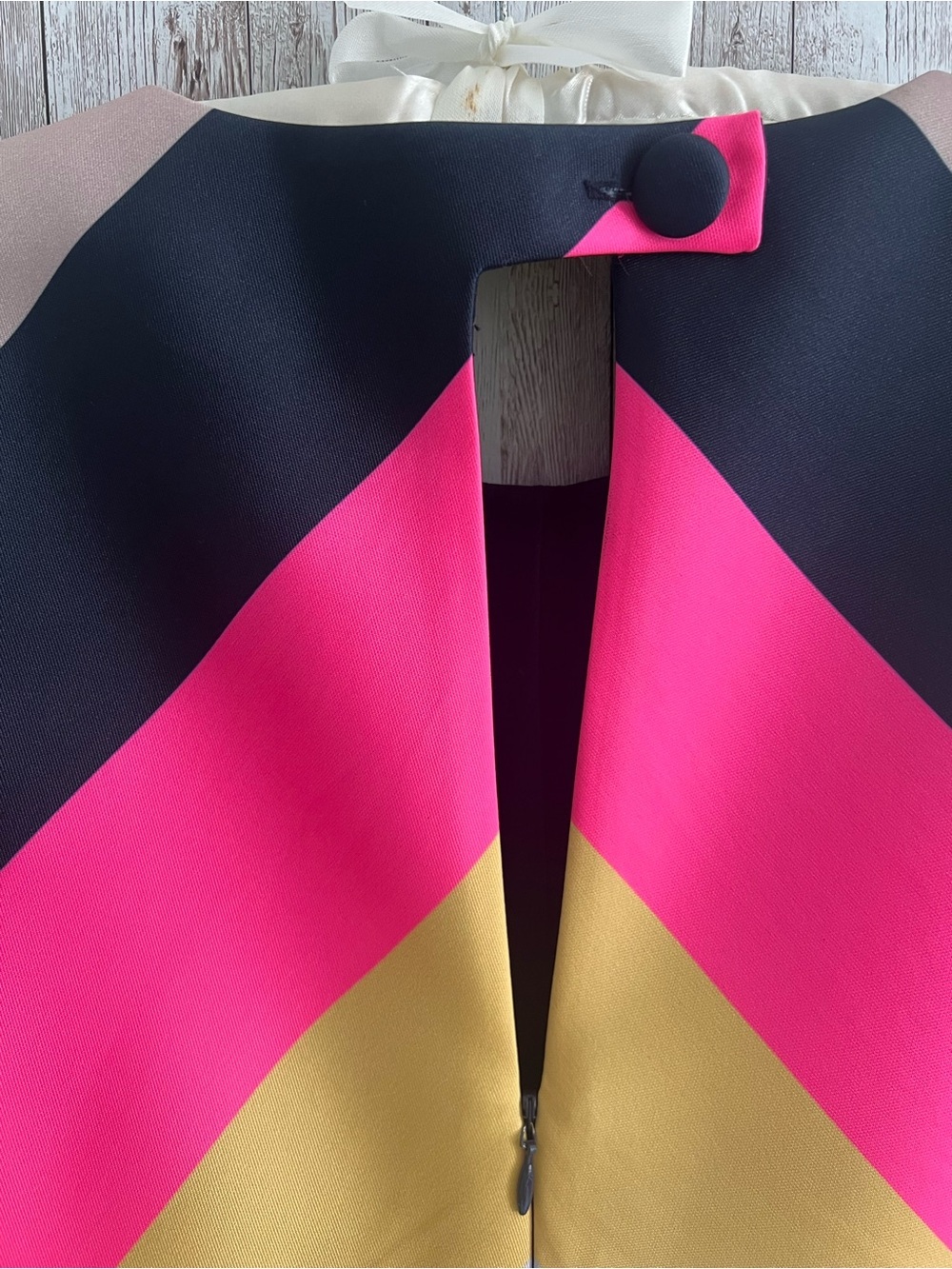 J. Crew Collection Pop Multicolor Chevron Mini Dress in Pink, Yellow, Green 2 - Picture 5 of 6